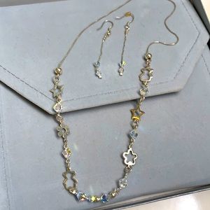 925 SS Swarovski crystal necklace and earrings set